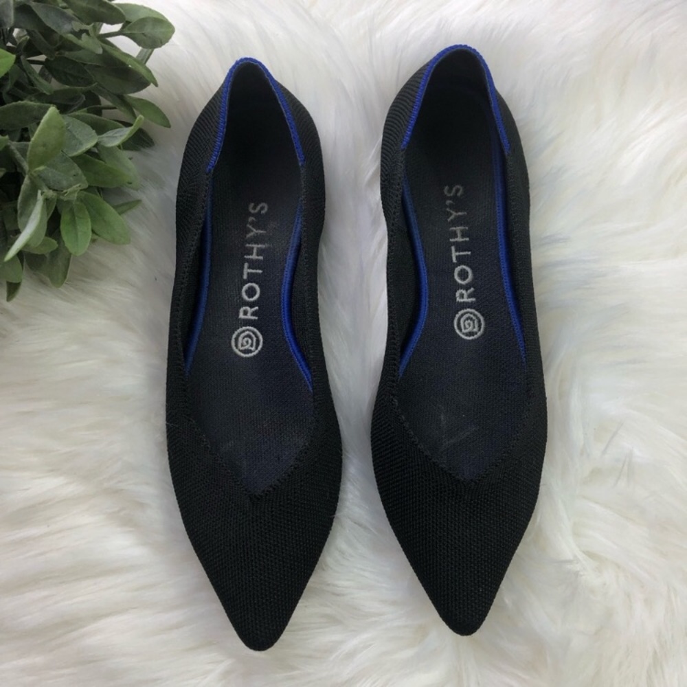 Rothy’s “The Point” Black Flats 8.5